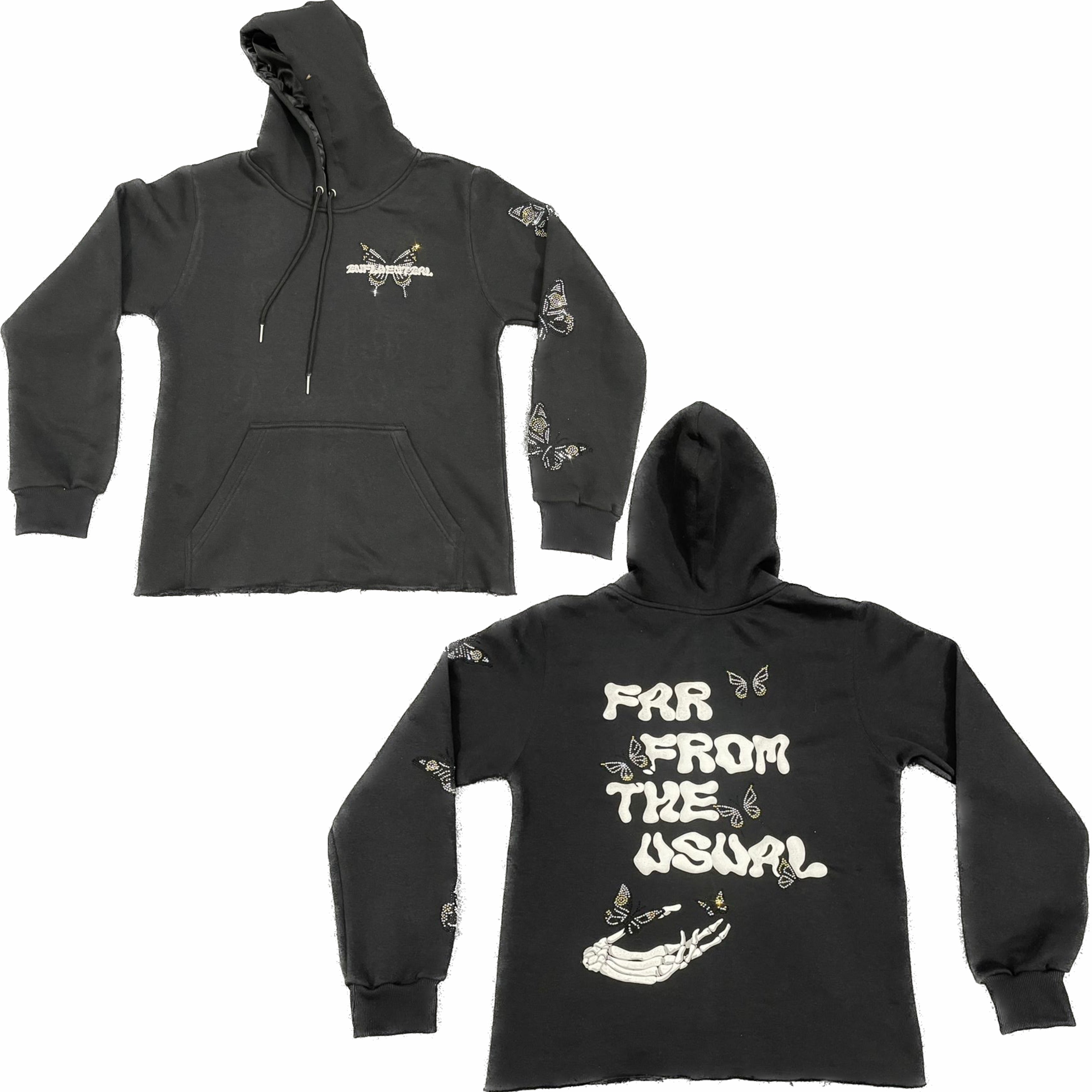 Far From Usual Black Hoodie